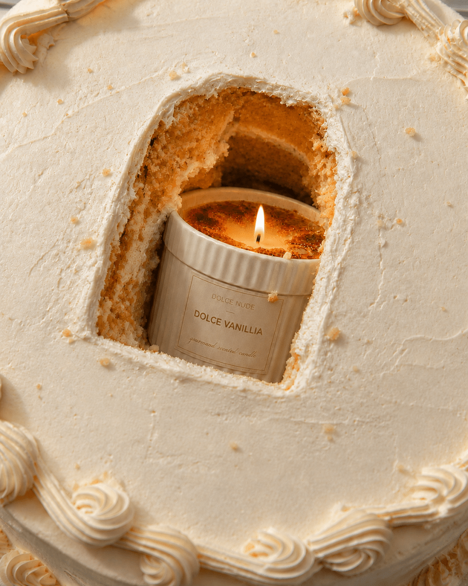 DOLCE VANILLIA Scented Candle - Edible Fragrance - DOLCE NUDE