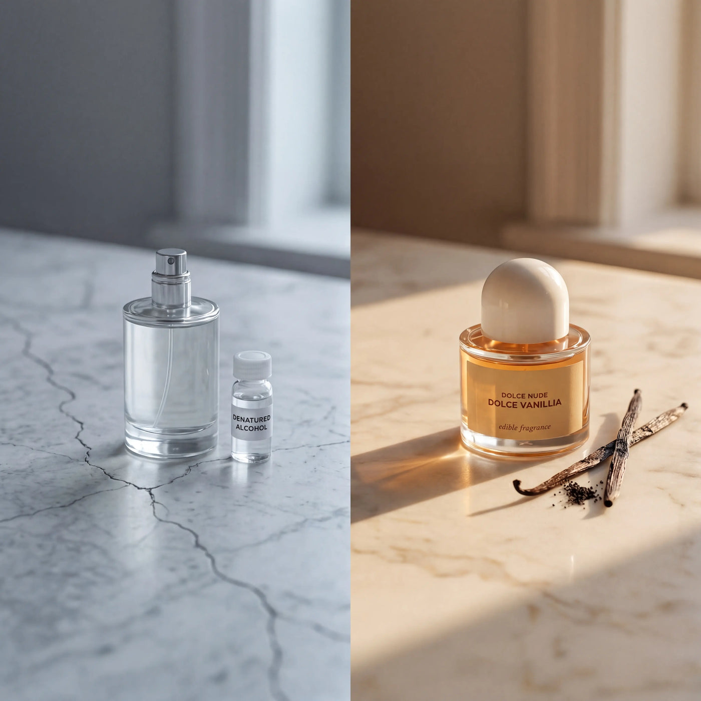 Classic perfume vs DOLCE NUDE clean edible fragrance